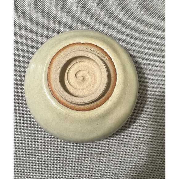 Vtg. Japanese Akahada ware tea bowl handmade Masando Oshino pottery Signed - Picture 7 of 15